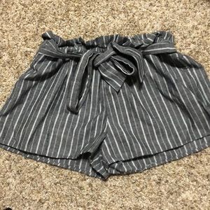 High waisted paper bag shorts